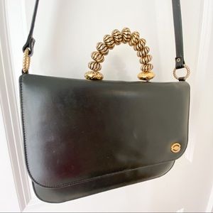 Safi Cross Body Black and Gold Vintage Purse